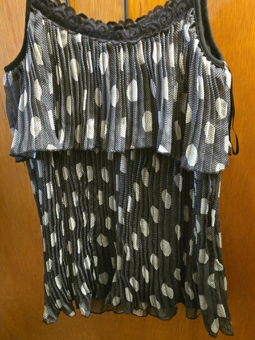 Vanity Black & White Polka Dot Layered Camisole - Picture 4 of 4